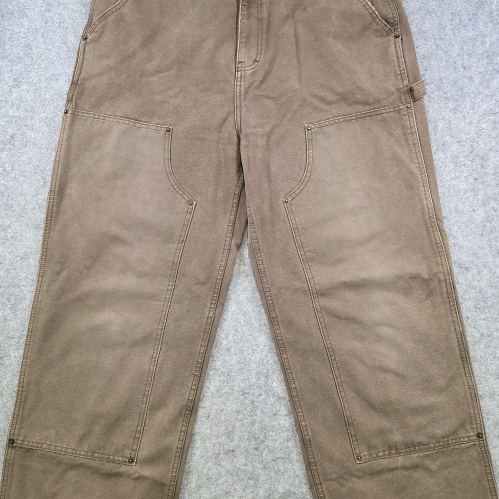 Elwood Pants Men 38x32 Brown Canvas Carpenter Double Knee Front Workwear Utility - Picture 4 of 16